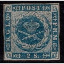 1854 - Danmark - AFA 3 - Frimærke - Ustemplet.